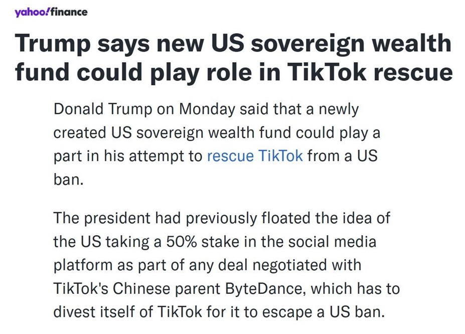 And once we find this "wealth", we're going use it to buy TikTok?  Really?