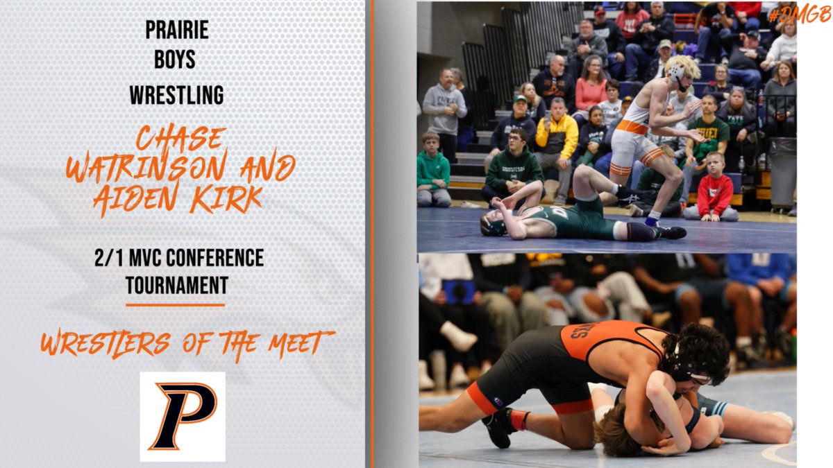 PHawksWrestling's tweet photo. One guy won the conference title by defeating the #5 ranked wrestler by technical fall. The other guy avenged a quarterfinal loss in the same day and placed third. MVC Wrestlers of the Meet: Chase Watkinson and Aiden Kirk. #DMGB #CoverandMove https://t.co/JJZoFut9SZ