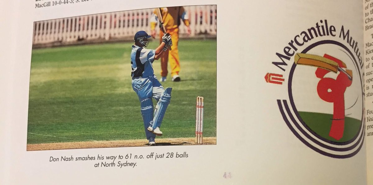 DA Nash smashed 61 not out off 28 balls for NSW against WA at the picturesque North Sydney Oval on this day in 2001.