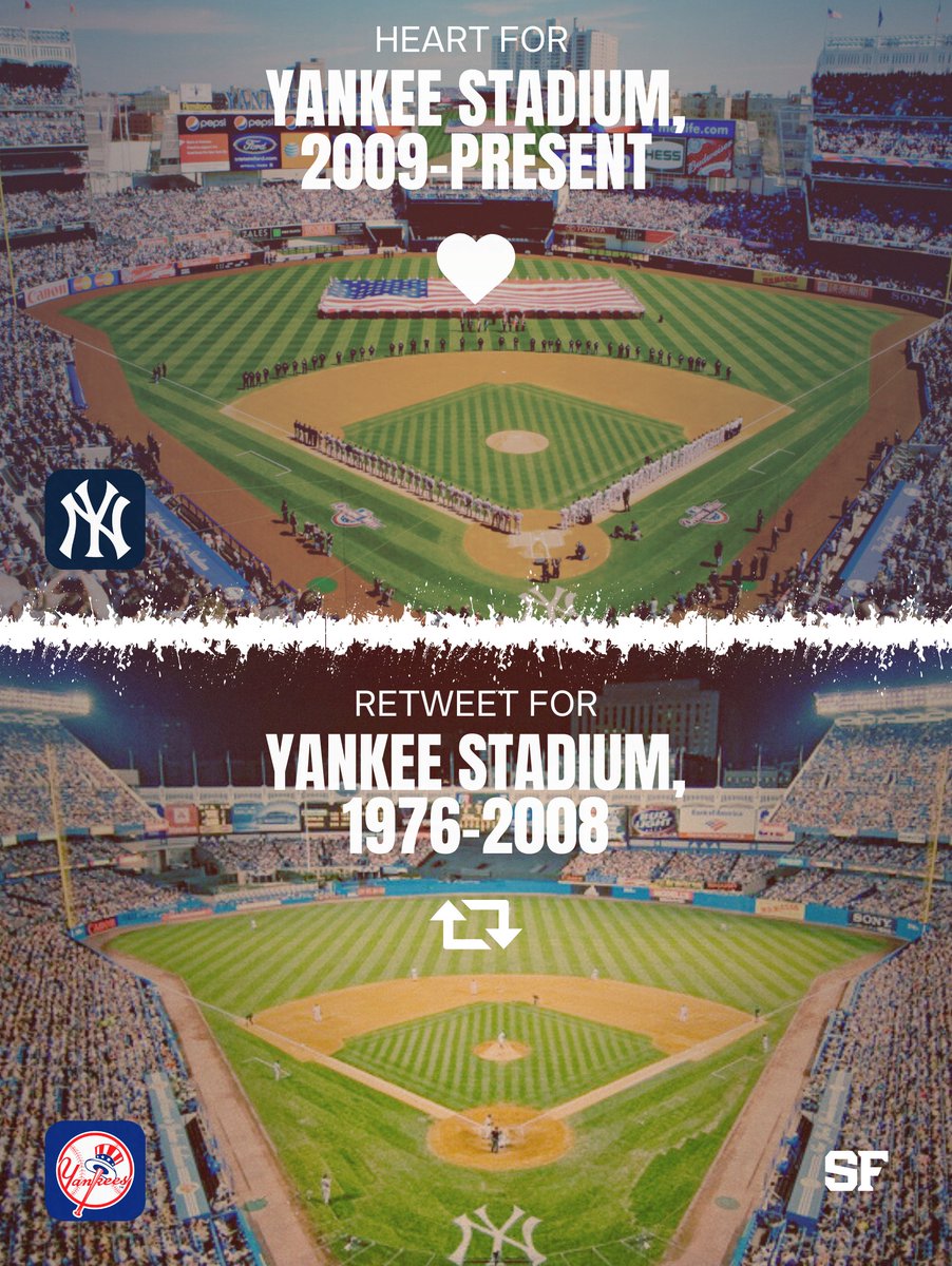 Matchup of the century. 

♥️ Yankee Stadium 2009-Present
🔁 Yankee Stadium 1976-2008
