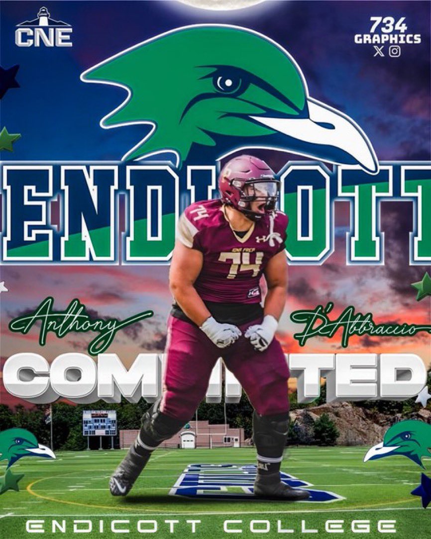 Anthony D'Abbraccio (Dabrach) (@dabrach74) on Twitter photo Excited to announce my commitment to continue my academic and athletic career at Endicott College. I want to thank all of the coaches <a href="/EndicottFB/">Endicott College Football</a> for the amazing opportunity. I also want to thank <a href="/ionafootball/">Iona Prep Football</a> especially Coach Spags, Coach Moff, Coach Vin, and all of my Excited to announce my commitment to continue my academic and athletic career at Endicott College. I want to thank all of the coaches <a href="/EndicottFB/">Endicott College Football</a> for the amazing opportunity. I also want to thank <a href="/ionafootball/">Iona Prep Football</a> especially Coach Spags, Coach Moff, Coach Vin, and all of my
