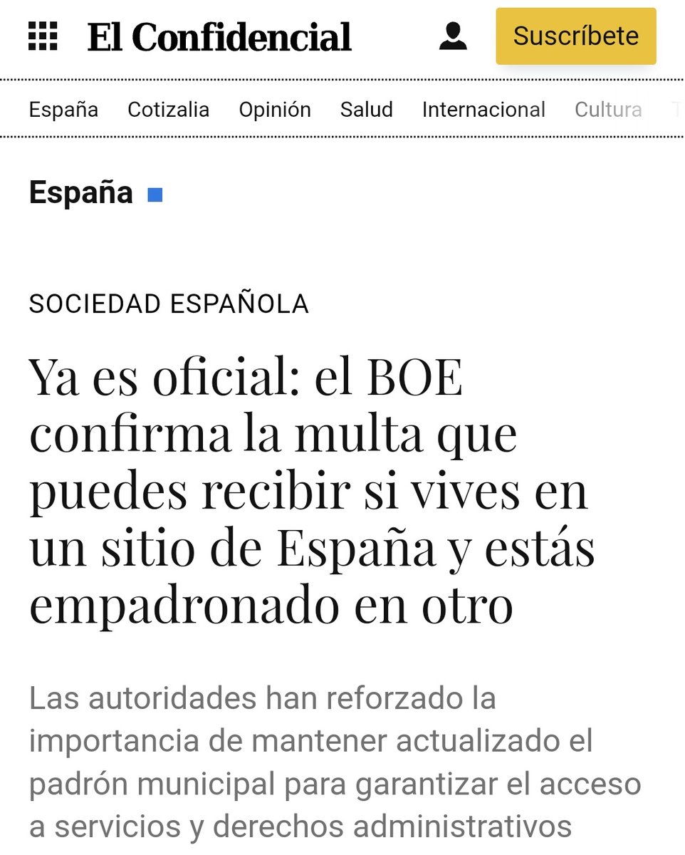 JosemaVallejo's tweet photo. Ya es oficial: si estás empadronado en un lugar, pero vives en otro, te podrán multar.

Ya era hora de que multaran a está gente que está empadronada en Nigeria o Marruecos, pero que vive en España.

Ah, no. Que no, que esto es para ti, que eres de Albacete, pero vives en Madrid. https://t.co/HsJQaMsjUx
