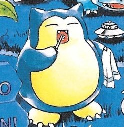 Snorlax brushing his teeth