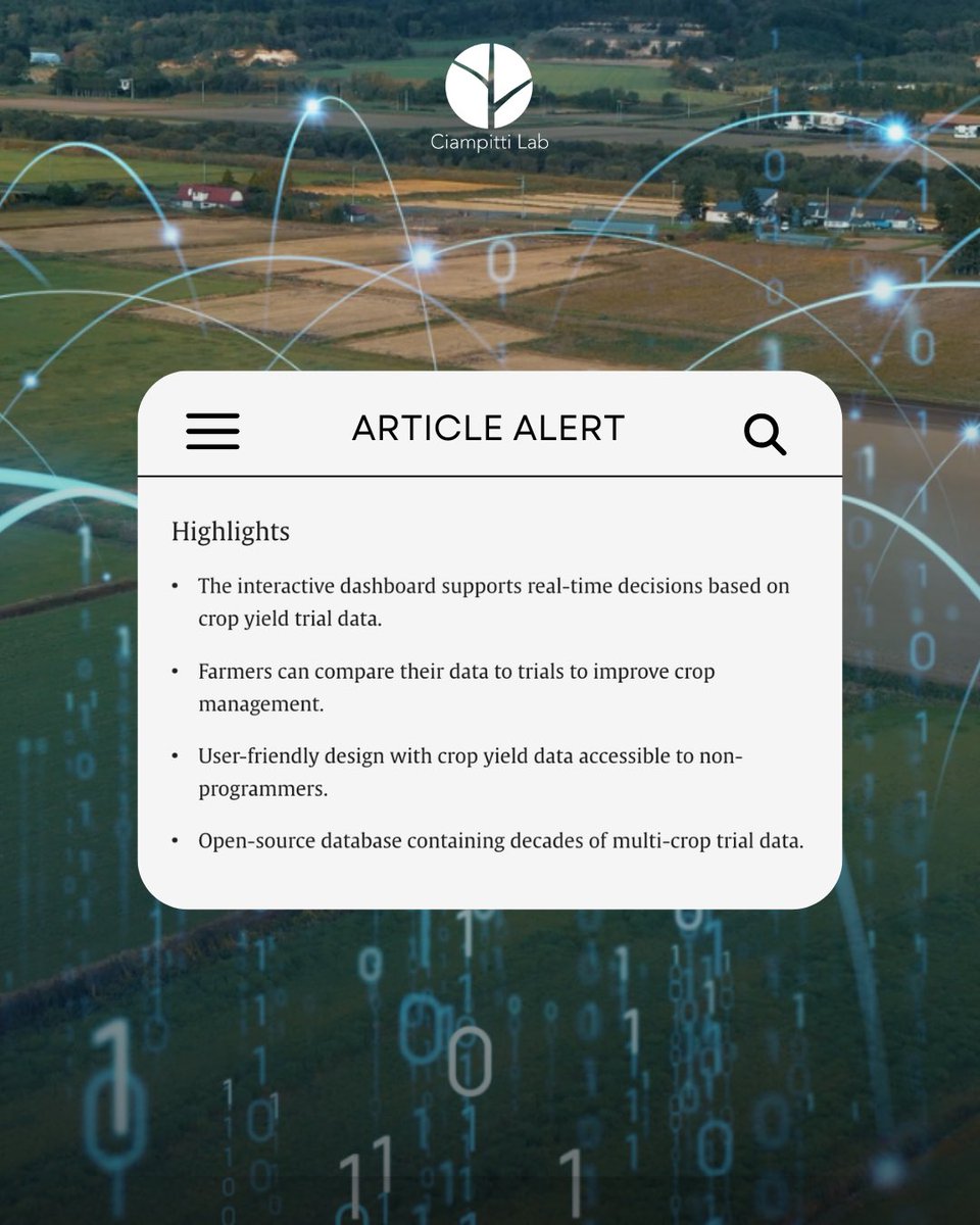 #ArticleAlert🚨
This study presents AVYield, a digital interactive decision dashboard designed to share crop trial results in near real-time. Built to help farmers assess genotype yield trends
🗞️Read paper:bit.ly/40X7qKe
💡Meet the tool: avyield.com