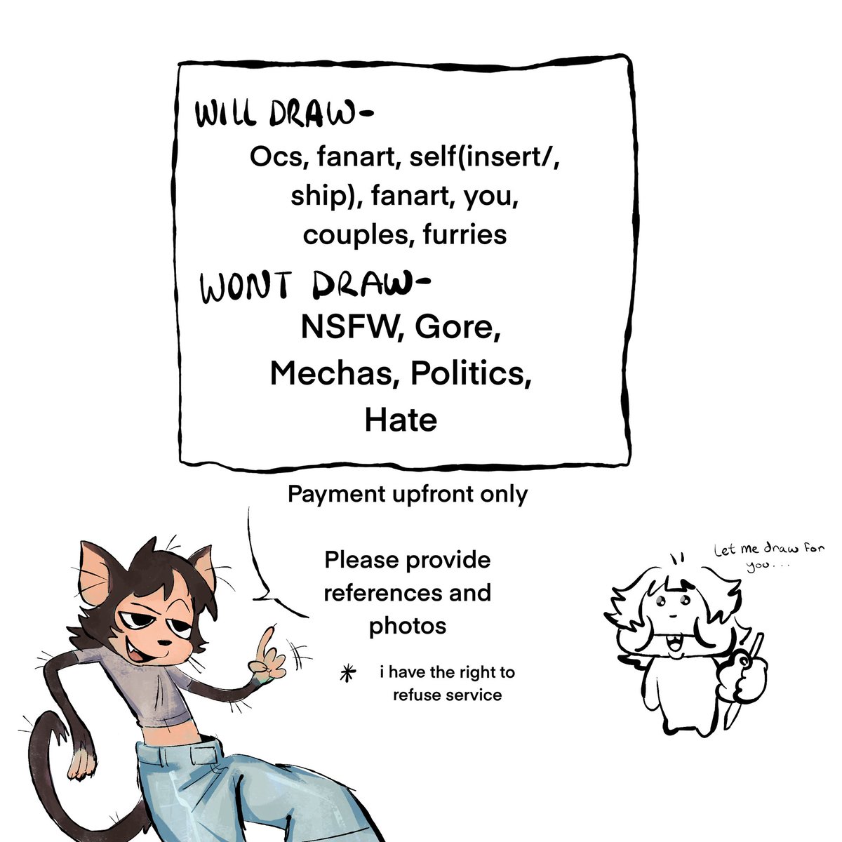 La La La commission dm me! la la la la