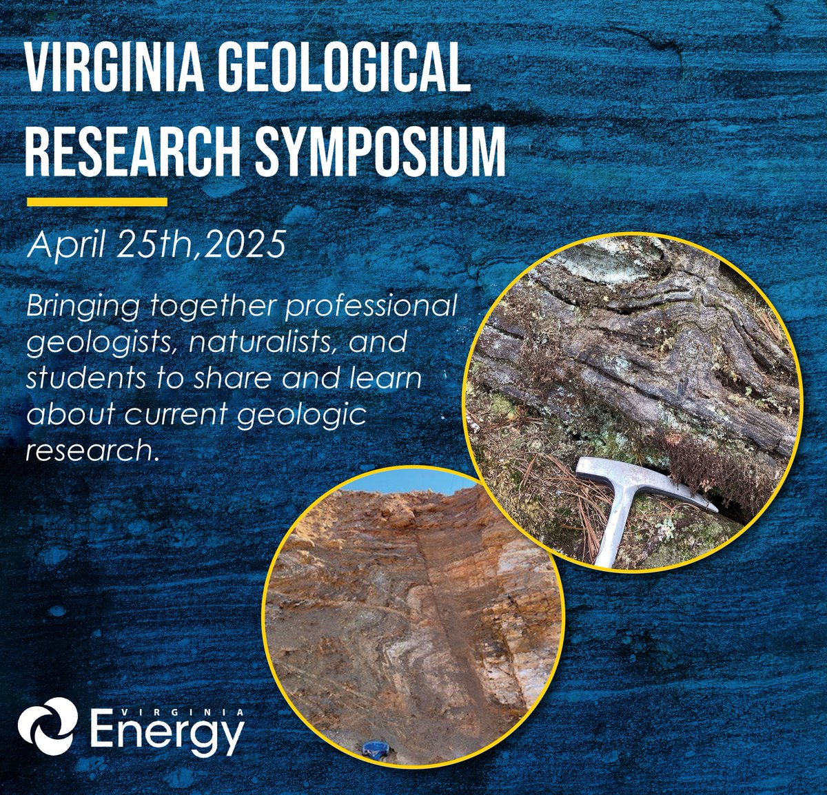 Save the date for the annual Virginia Geological Research Symposium this year in Charlottesville on Friday, April 25! We anticipate a day of diverse presentations, posters, and discussions. An agenda and link to online registration here by March 1: tinyurl.com/geosymp25