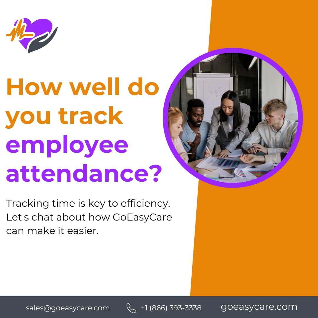 GoEasyCare's tweet photo. How well do you track employee attendance? ⏰ Accurate time tracking is essential for maintaining efficiency in any healthcare organization. At GoEasyCare, we make it easy to track employee hours, manage schedules, and generate reports—all through an intuitive platform. 

If y... https://t.co/46O1TfTlIw