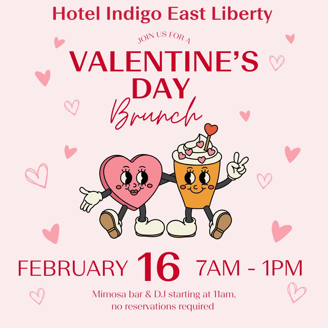 Share brunch with your Valentine on February 16th at Hotel Indigo! No reservations needed! 🥰