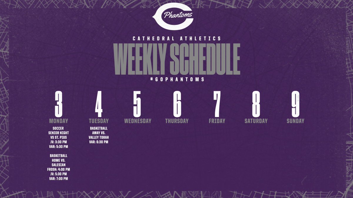 Phantoms Athletic Schedule for the week of February 3-8 📆 #GoPhantoms