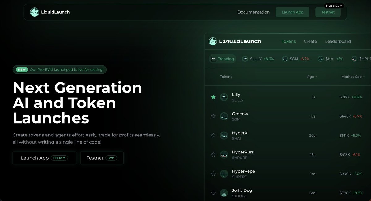 LiquidLaunchHL's tweet photo. Gmeow Hyperliquid!

We're excited to share some updates to the Pre-EVM launchpad!

Going live now is our new Create page, this is now an extensive multi-step form with live previewing, guiding you through every step of the token creation process.

We want to make it as transparent and easy as possible to understand what you're about to spawn into the Hyperliquid ecosystem.

The update also includes social links & image uploading.

Express yourself further by uploading images directly from your desktop!

Also as a side note, we've tweaked the landing page for https://t.co/zC4QI12xzl slightly to make a more distinct differentiation between our Pre-EVM and EVM launchpad. 

To check out the new create page / form head here:
https://t.co/BurzmZZu28

Updates like these are shared publicly and often within our Discord, make sure to pop-in and say hello!

Hyperliquid.