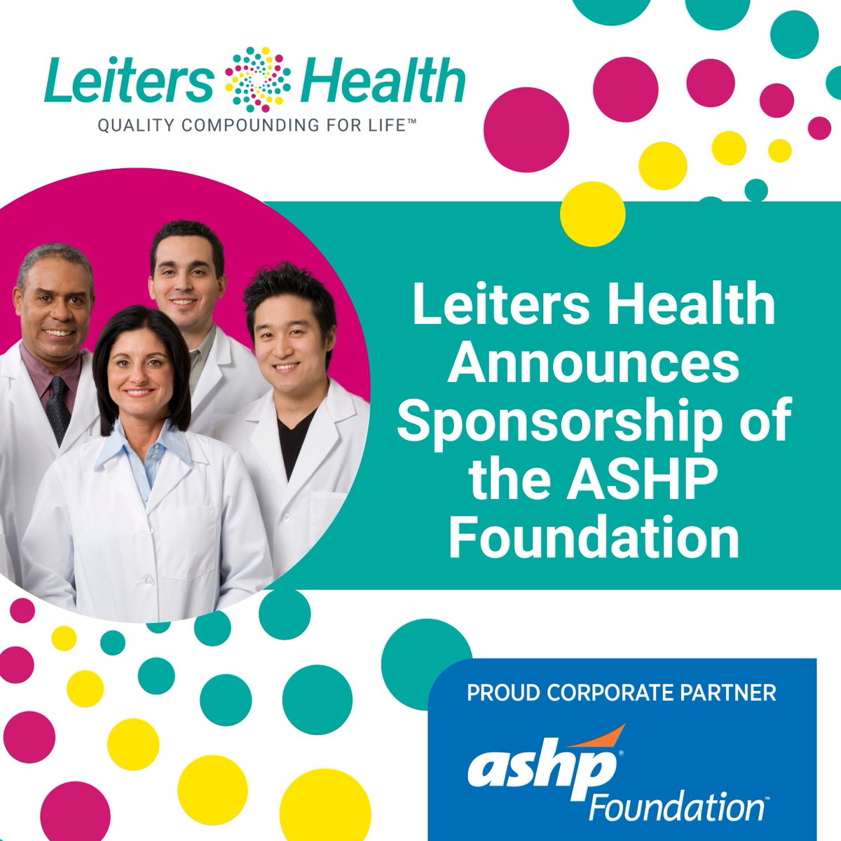 Leiters's tweet photo. We're excited to announce our 2025 sponsorship of the @ASHPFoundation. This partnership reflects our ongoing commitment to providing the highest quality #503B compounded medications to healthcare providers and their patients while supporting the industries we serve. https://t.co/Ans05Tqyvc