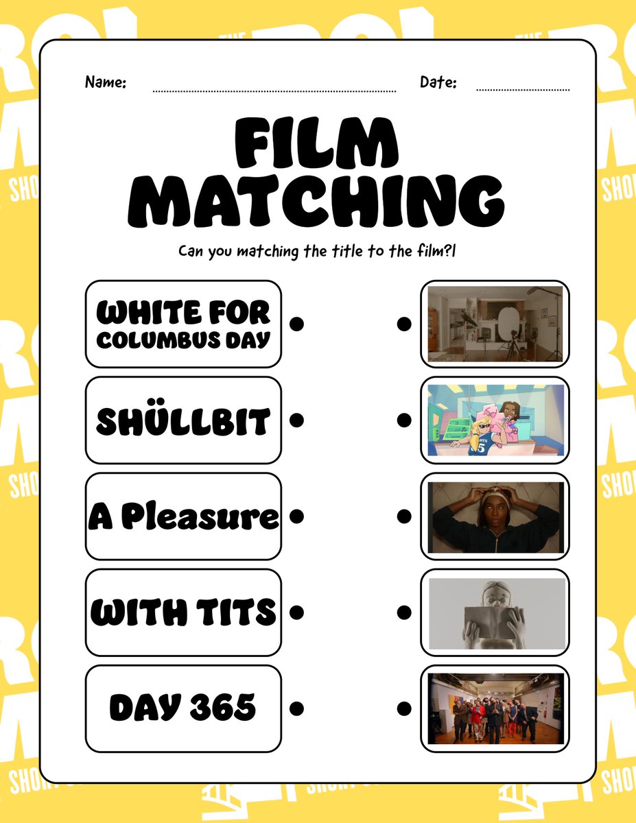 Show us your correct connections for tonight's line-up and you'll win.... the pleasure of winning and gloating rights tonight!

Tix: IronMuleFest.com

#IronMuleFest #Comedy #ShortFilm #Festival #NYCTonight #Tickets #Game #Fun #MatchingGame #Memory #Study #Laugh