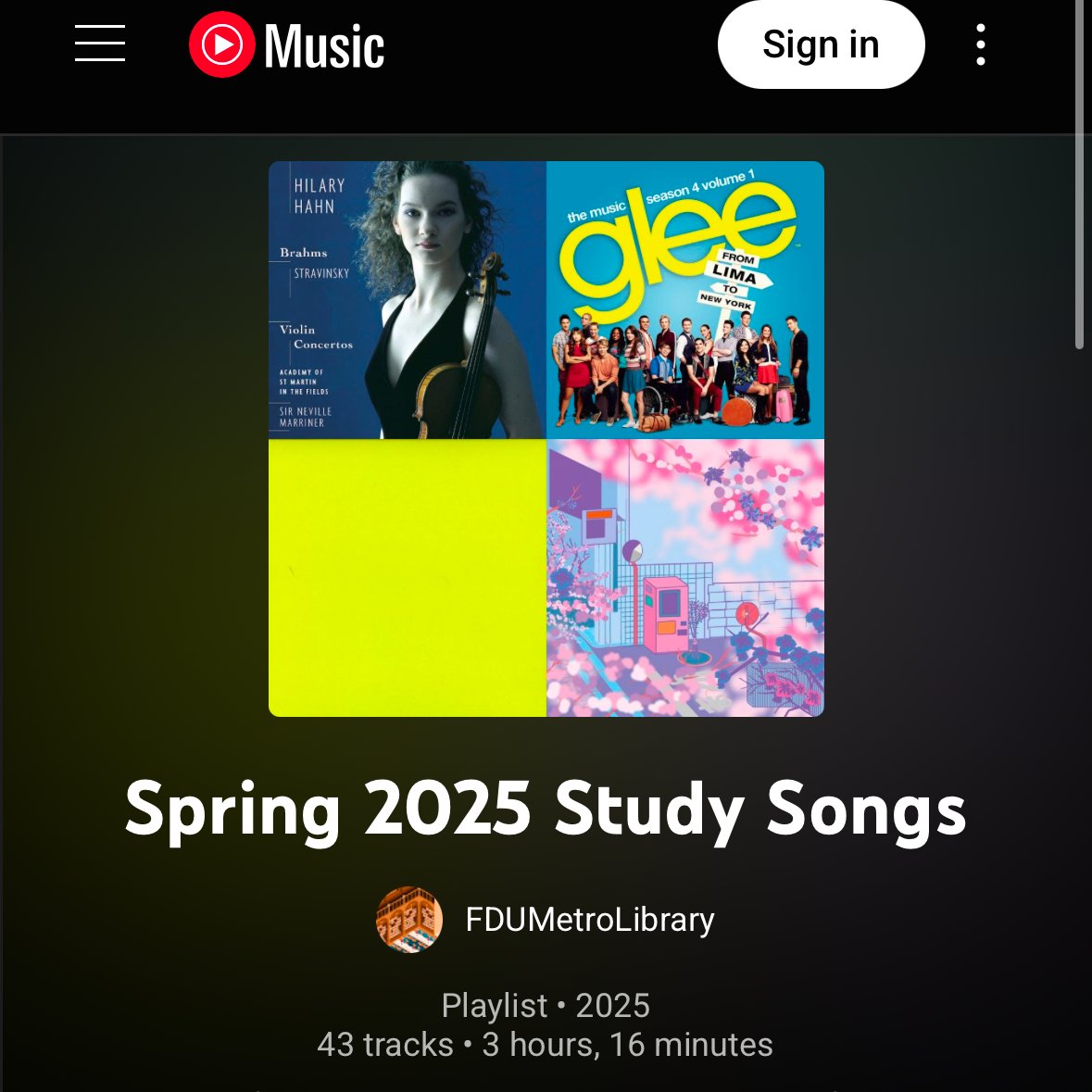 fdulibrary's tweet image. Want to know what the FDU Metro campus is listening to when they study? 📚🎧Check out the playlist we made for all of the study songs we collected from you. Scan the QR codes on the board next to the reference desk to save the playlist on YouTube and Spotify

#studyplaylist #FDU