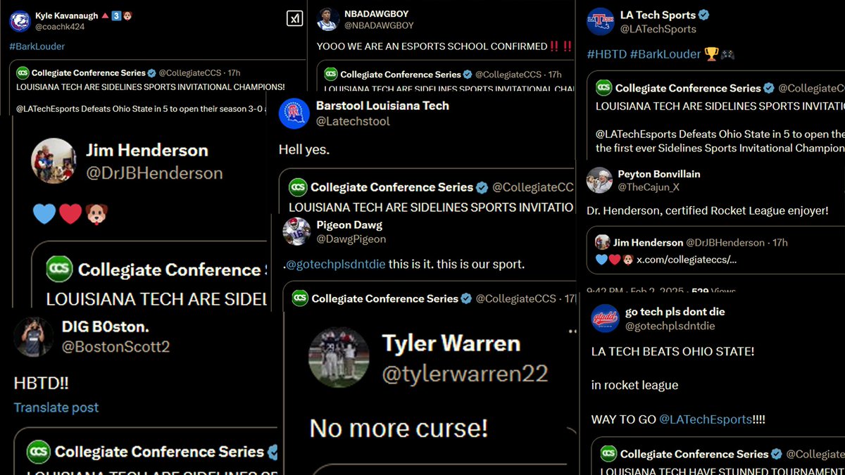 Louisiana Tech fans had a lot to cheer about this weekend after <a href="/LATechEsports/">Louisiana Tech Esports</a> claimed 1st place in the <a href="/Sidelines_SN/">Sidelines Sports Network™</a> Invitational! 

It Spreads.