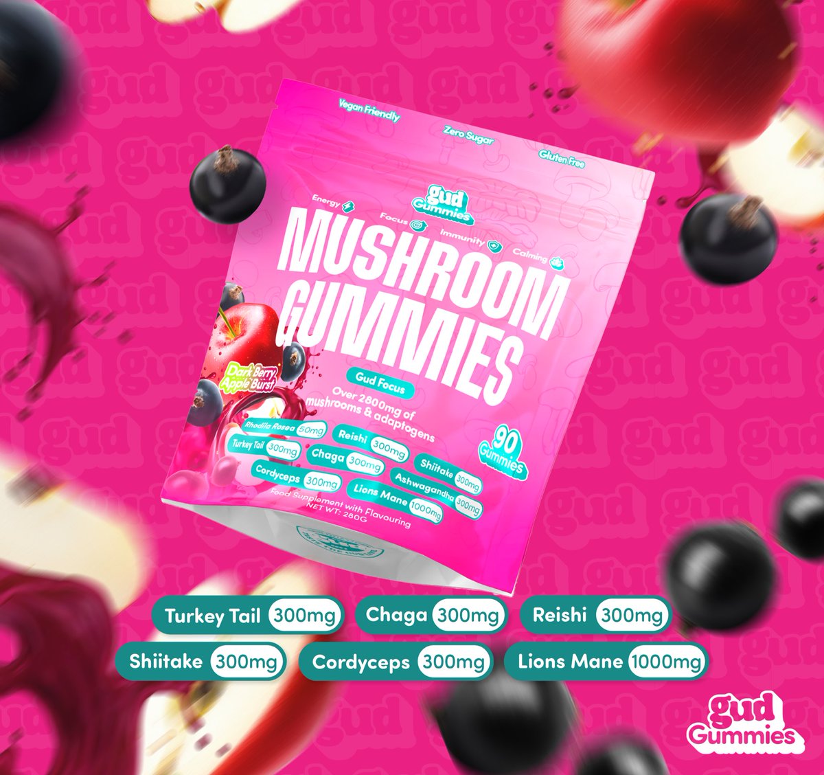 GudGummies's tweet photo. 🧠 Lion’s Mane – Boosts focus &amp; memory
⚡ Cordyceps – Increases energy
🛡️ Chaga – Supports immunity
🍄 Reishi – Reduces stress 
🔄 Turkey Tail – Aids digestion 
🍂 Shiitake – Rich in antioxidants
🧘‍♂️ Ashwagandha – Helps manage stress 
💪 Rhodiola Rosea – Enhances mental clarity https://t.co/Y8TRXPbGSh