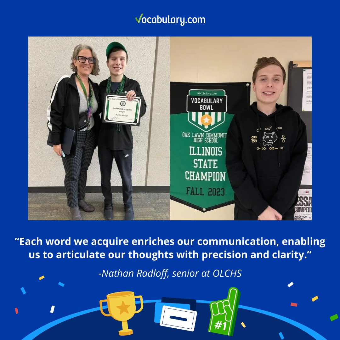 Last season, <a href="/olchsenglish/">OLCHS English Dept</a> senior Nathan Radloff placed second in the world and helped his school claim their third state title! See what Nathan and OLCHS staff had to say about their vocabulary victory: bit.ly/4aJvvaM
