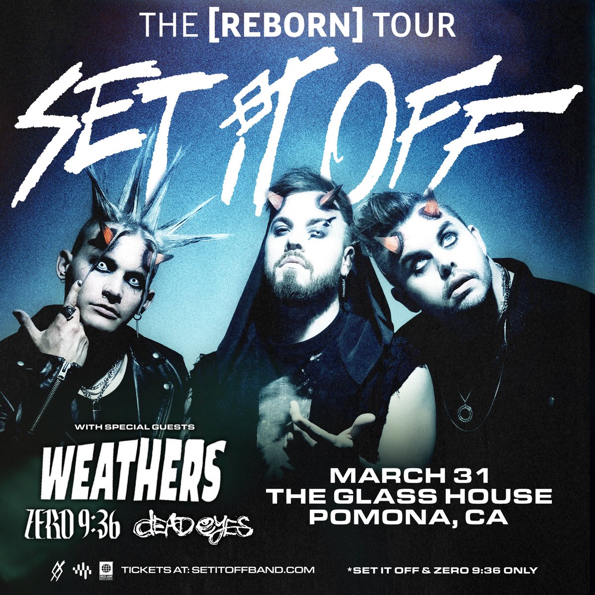 theglasshouse's tweet image. 🔥 Set It Off is coming to The Glass House Pomona with Weathers, Zero 9:36, &amp;amp; Dead Eyes—this lineup is stacked. Don’t sleep on it!

📅 3/31/25
🎟️ On sale now!

#SetItOff #AltRock #PopPunk #TheGlassHousePomona
