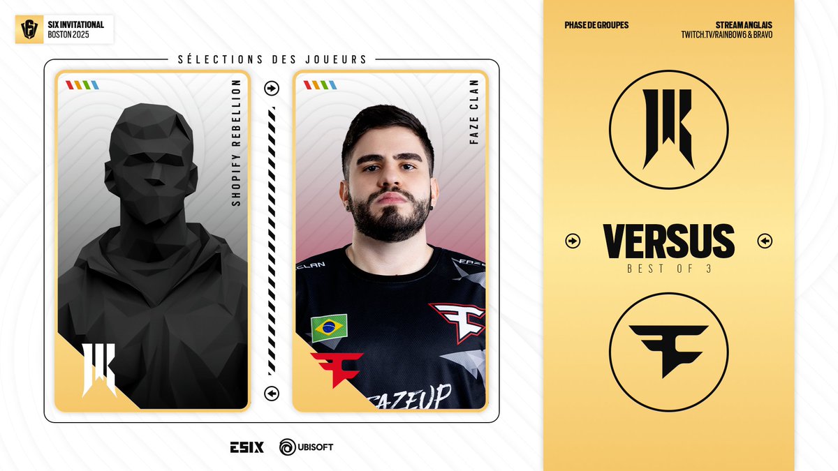 Les brésiliens de <a href="/FaZeClan/">FaZe Clan</a> font leur entrée dans ce #SixInvitational 2025 face à la nouvelle équipe de <a href="/ShopifyRebels/">Shopify Rebellion</a> !  

🎙️ <a href="/notFuZeAL/">Antoine</a> &amp; <a href="/Jerhal30/">Jerhal</a> 
📺 twitch.tv/esix_france