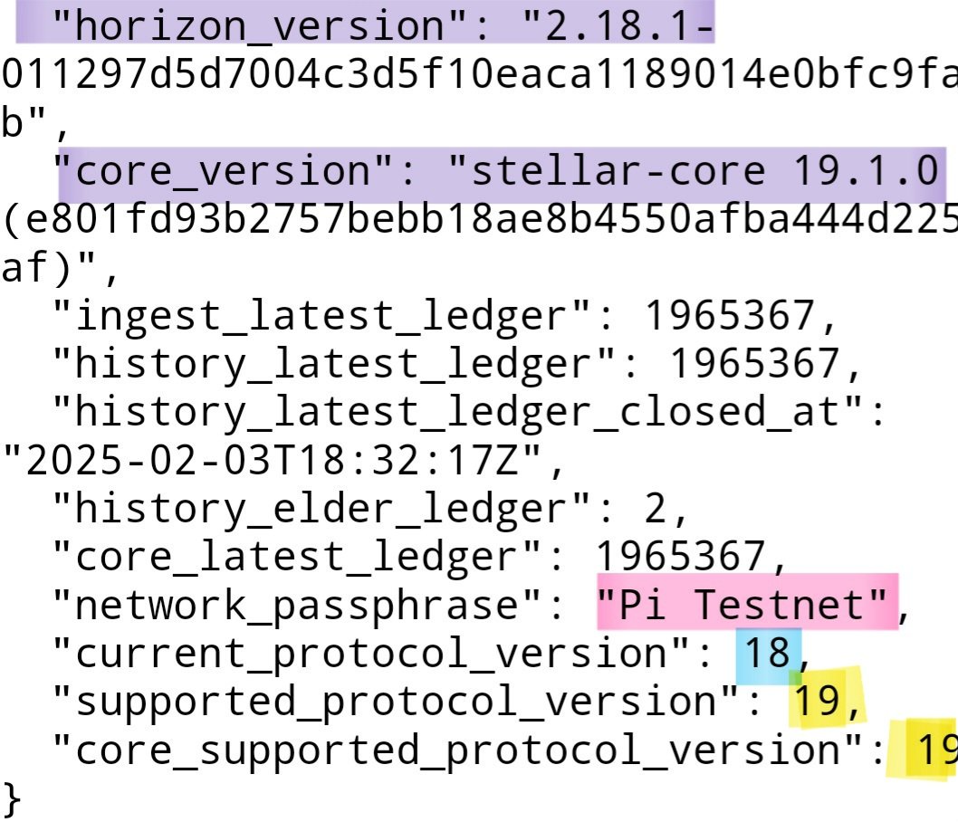 fuongbcnt's tweet image. #PiNetwork
#Pioneers 

💢#PiTestnet
💢#PiTestnet2
💢#PiMainnet 

🟣 Testnet2 &amp;amp; Mainnet API Servers UPGRADED to #Stellar-Core v19.1.0 - same as the Testnet version

➡️All three Server Systems are now supported nearly the same Protocol

🟣The Horizon versions are also the same, too