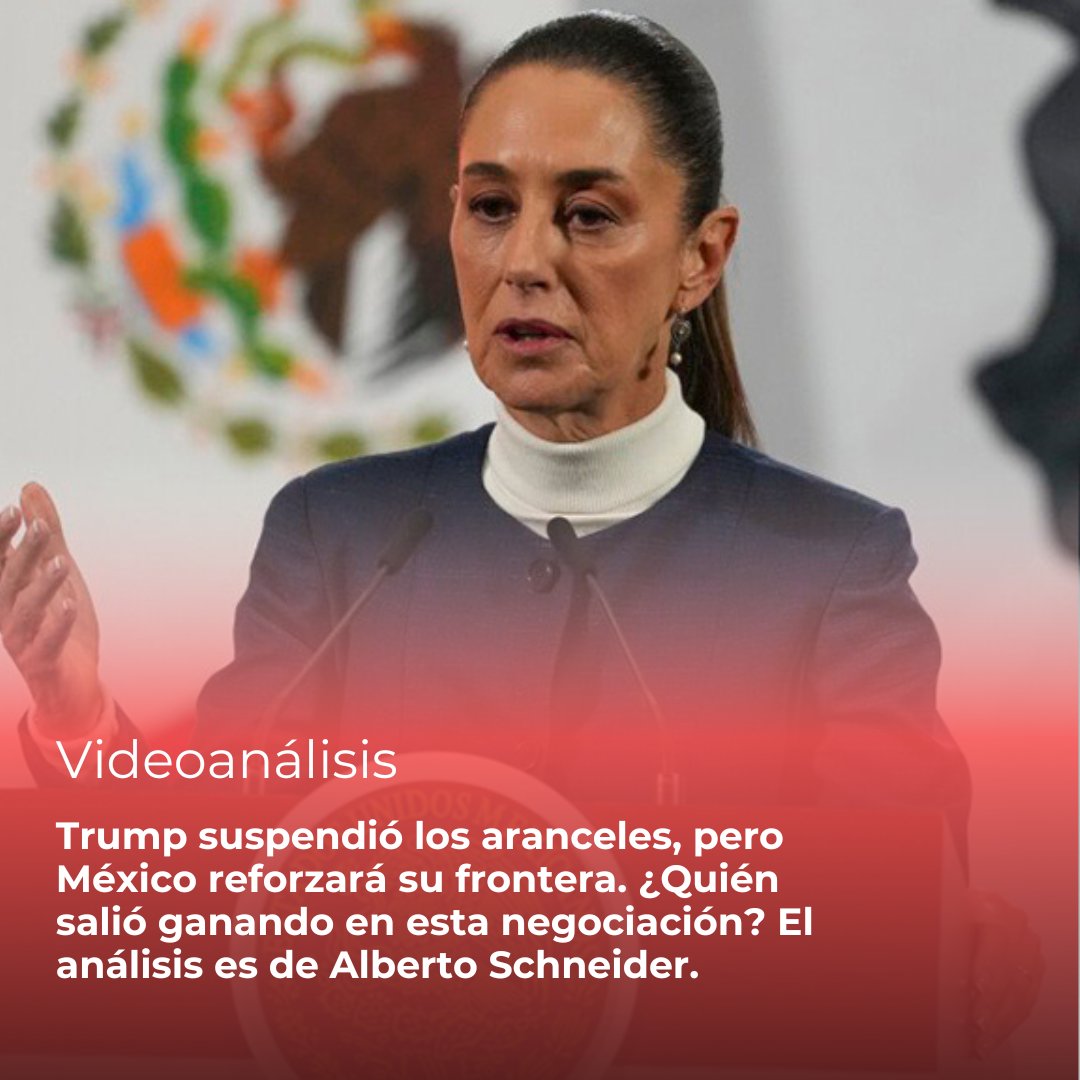 🇲🇽🔴 México y EE.UU.: ¿acuerdo o tregua peligrosa?

Trump pausó los aranceles, pero a cambio, Sheinbaum reforzará la frontera. ¿Qué implica este pacto?

<a href="/AlbertoSchnei13/">#EsClaudia</a> lo analizó en Informarte.

📺 YouTube ➡️ youtu.be/wnS37eGxCq0?si… 

🎧 Spotify ➡️ open.spotify.com/episode/7mfNIs…
