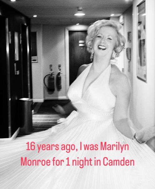 Remembering 16 years ago, when I was Marilyn for a night in Camden #marilynmonroe #monroe #camden #drlulittle #30birthday