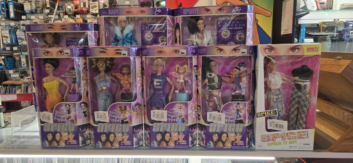 Freaktoyz's tweet photo. These walked through the door recently! Talk about a nostalgia trip! Which Spice Girl was YOUR favorite? I was always a bit partial to Scary Spice, myself!
#FreaktoyzArmy #SpiceGirls #Toystore #Sheboygan #Nostalgia https://t.co/ULQR0JHX7y