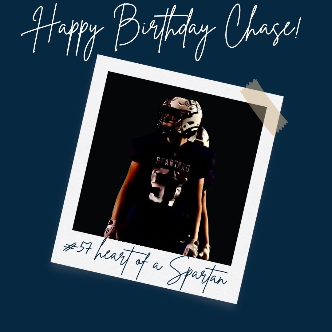FootballFHC's tweet photo. Happy Birthday Chase! We love you stud. #FHCFamily #HeartofaSpartan https://t.co/xlDCSwUgM1