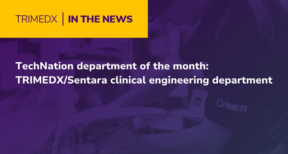 Trimedx's tweet photo. The #TRIMEDX #ClinicalEngineering department at Sentara Princess Anne Hospital was recognized as TechNation's February department of the month. Congrats to the team! https://t.co/Fgjyvp64C4 https://t.co/zAVOOCqzIn