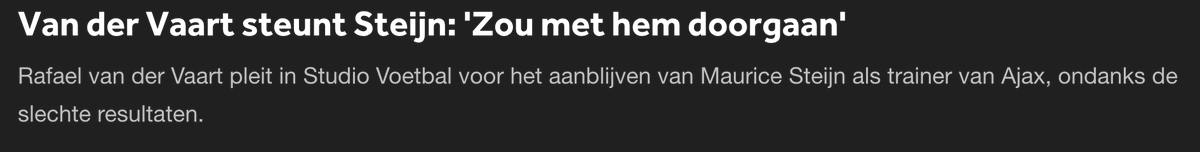 Gaan we weer. <a href="/rafvdvaart/">Rafael van der Vaart</a> Je vond het voetbal dat Steijn speelde met Ajax wél 'Ajax-voetbal'?