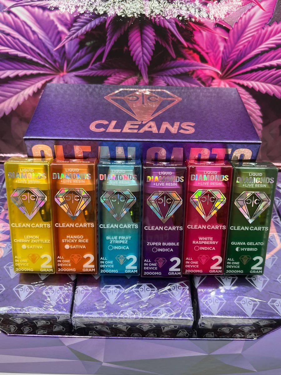 GIAEXOTIX's tweet photo. 💎CLEAN CARTS 💎
- New Packaging 🔥
- New flavors 😋🍓🫐🥭🥝🍉
- 2G Liquid Diamonds 💎
- SMOKE CLEAN 💨
Yall messing with the new cleans?!
#cleans #cleancarts #liquiddiamond #smokeclean #cannabis #stoners #blinkers https://t.co/fezyOGdJHO