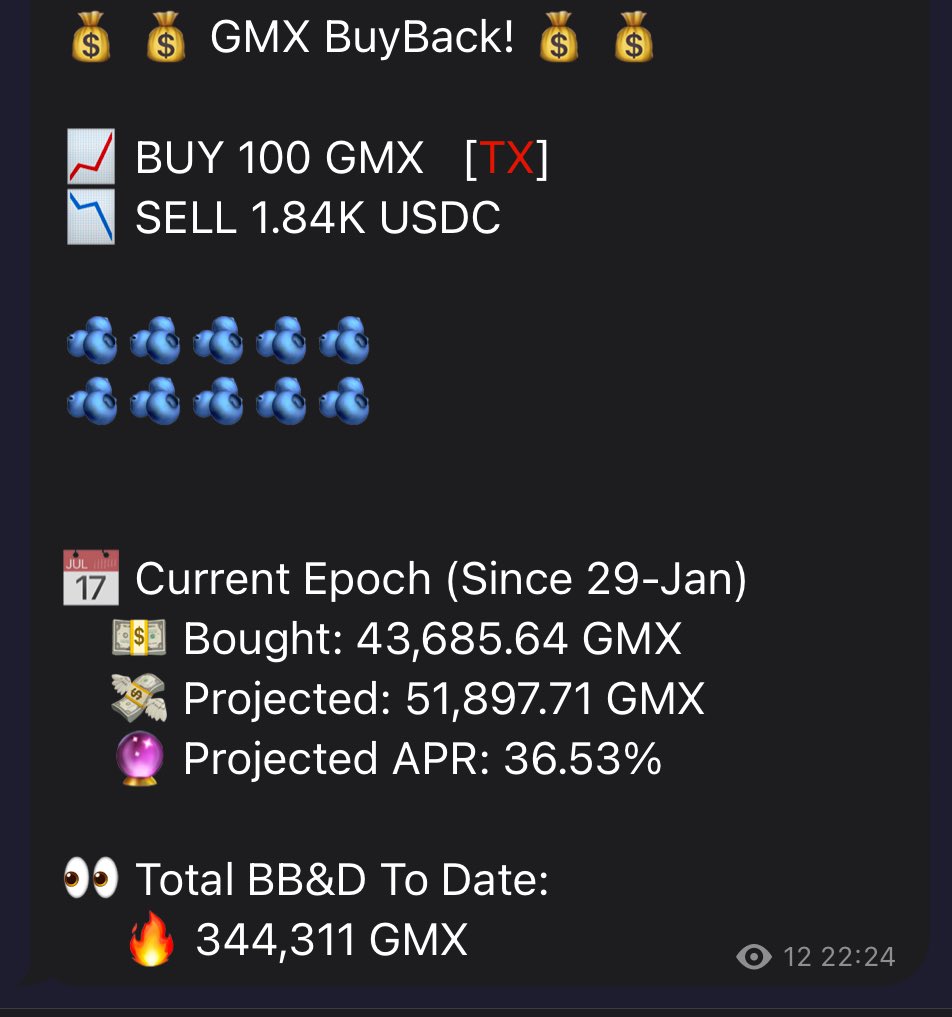 Projected APR (paid in GMX) on staking GMX now 36%. 

Damn. 

$GMX