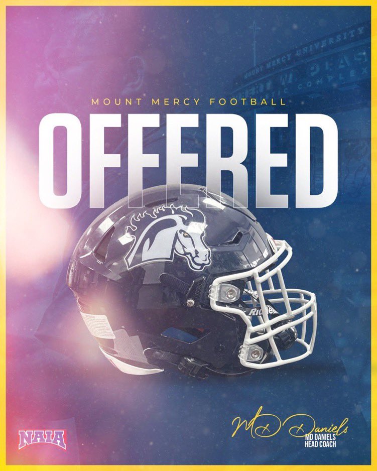 Coy_Bell77's tweet photo. I’m blessed to announce that I have received an offer from @MountMercyFB!! Huge thanks to @CoachMDDaniels!! @Madhousefit @Plymker_Sports @plasfootball https://t.co/Pd1tCElcmq