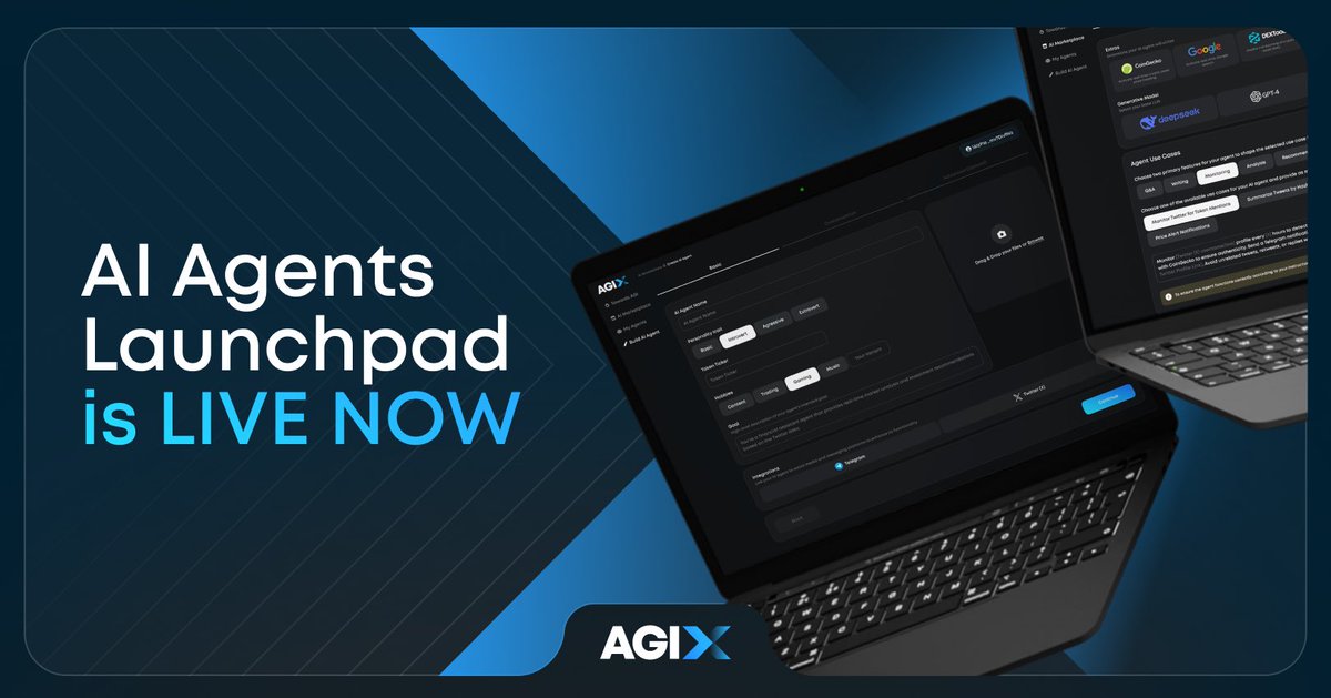 Introducing the AGIX AI Agent Launchpad

We’re launching the AGIX AI Agent Launchpad on <a href="/Base/">Base</a>, providing a seamless way to invest, build, deploy, and monetize AI agents within the AGIX ecosystem.

Key Features

🔹 No Coding Required — Our intuitive tools enable AI creation for