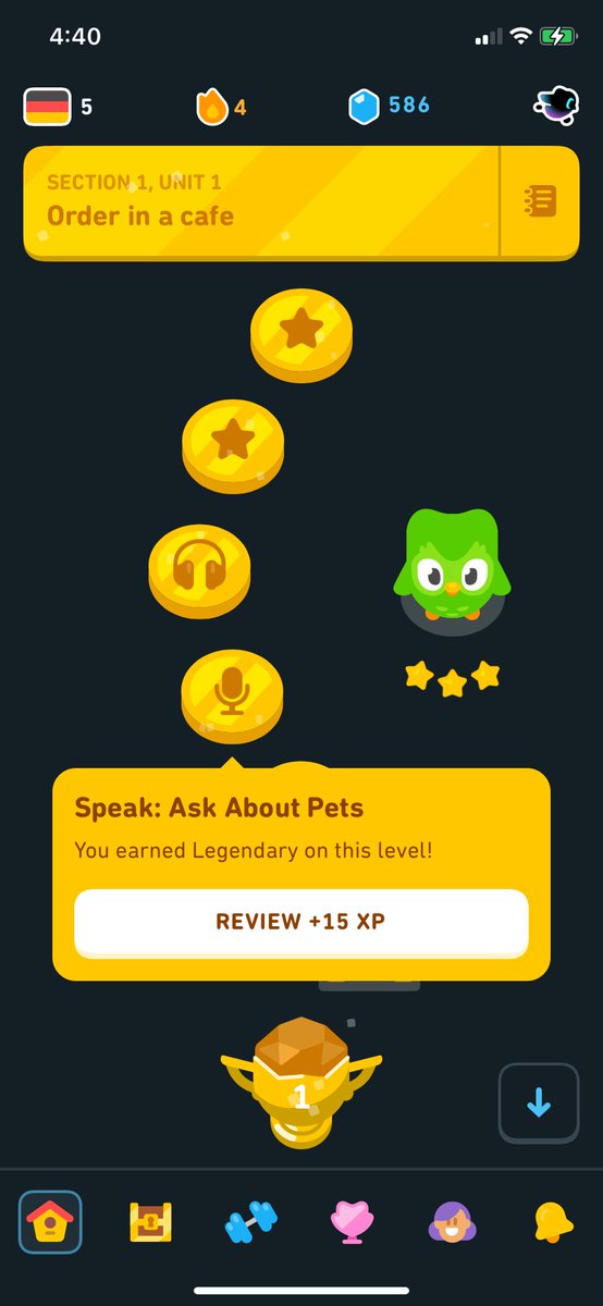 al_chemystic's tweet photo. @duolingo ur "feedback" form is for bugs only so i came here. what's up with the speaking lessons that just require you to repeat irrelevant, untaught words? back in 2022, i actually got to learn "hast" vs "habe" without GUESSING the difference in usage. why ask abt pets in cafe? https://t.co/ZEvMdBoSkB