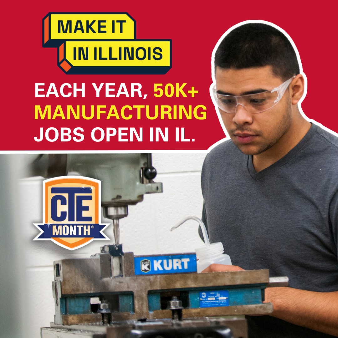 waubonsee's tweet image. According to @makeitinIL, 50K+ mfg. jobs open yearly in IL. Build your future at #Waubonsee! Gain in-demand skills with hands-on training and make industry connections ➡️ waubonsee.me/3EdRAlA. Fall 2025, study in the #WaubonseeTEC!

#MakeItInIllinois #CTEMonth @actecareertech