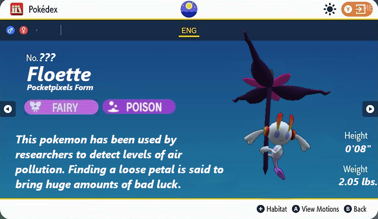 Do you believe in bad juju?

Introducing Pocketpixels Floette!

Don't get too close to this pretty flower, It's pollen is toxic

Find out more; 
Server IP: play.pocketpixels.net
Discord: Discord.gg/pocketpixels