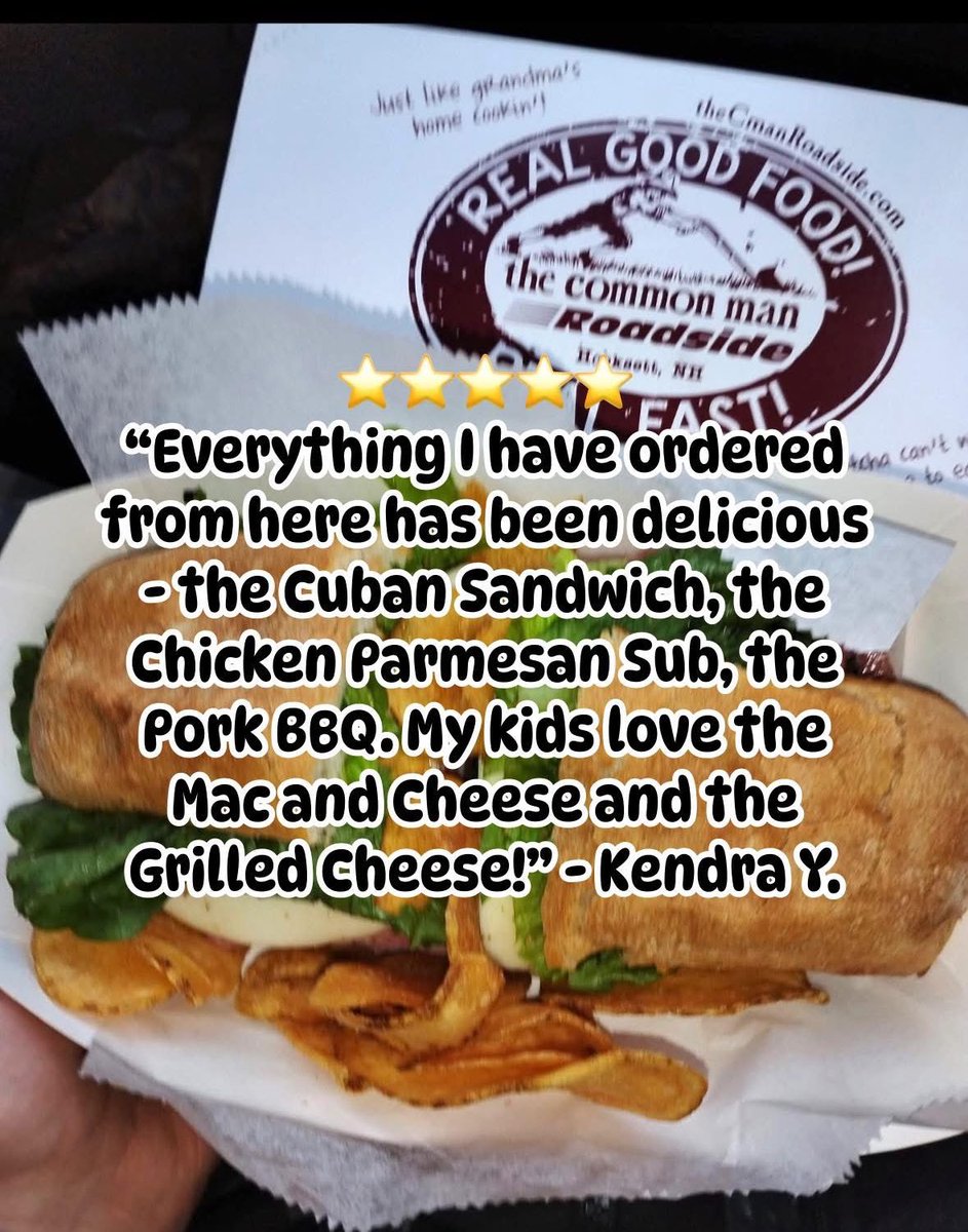 theCManRoadside's tweet image. Kendra’s family gives ⭐️⭐️⭐️⭐️⭐️ and a 👍 to the new Common Man Roadside in Portsmouth!
#portsmouthnh #nhseacoast #nh
