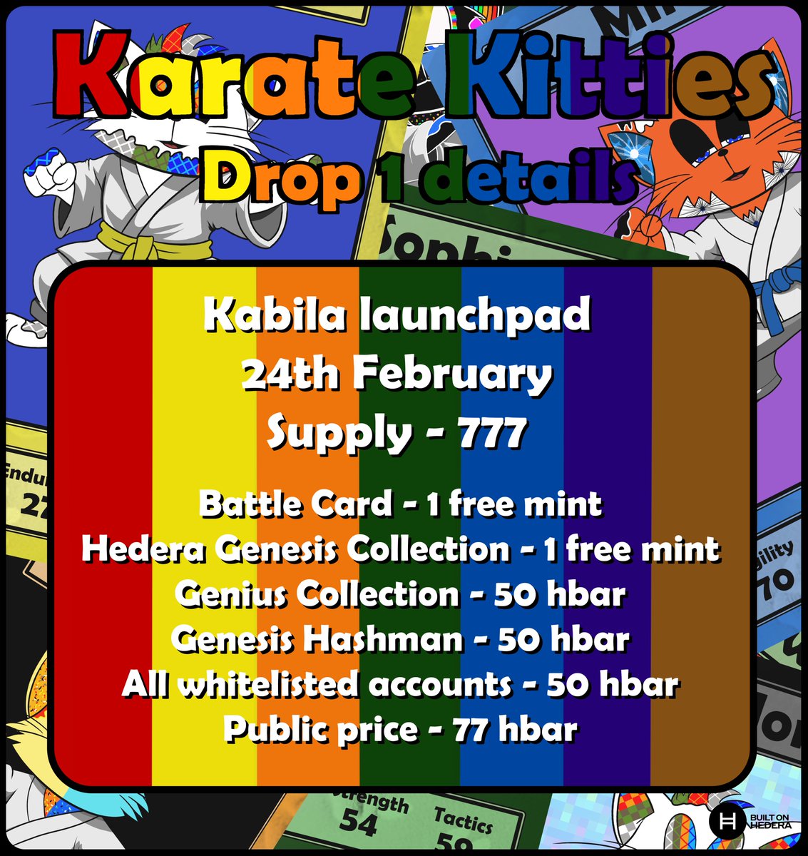 karate_kitties's tweet photo. 🚨 DROP 1 DETAILS AND GIVEAWAY 🚨

For a chance to win one of 5 WL spots

✅ Like &amp; Share
✅ Follow @karate_kitties &amp; @MichaelBanster 
✅ Tag 3 friends

Winners to be picked in 72 hours, good luck https://t.co/RBova3xlC7