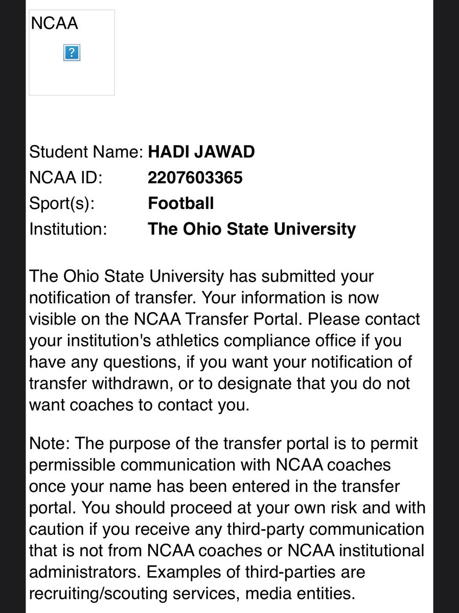 Officially in the portal! 2 years of eligibility left. <a href="/Legacy_Kicking/">Legacy Kicking</a> <a href="/Hyner57/">Shane Hynes</a>