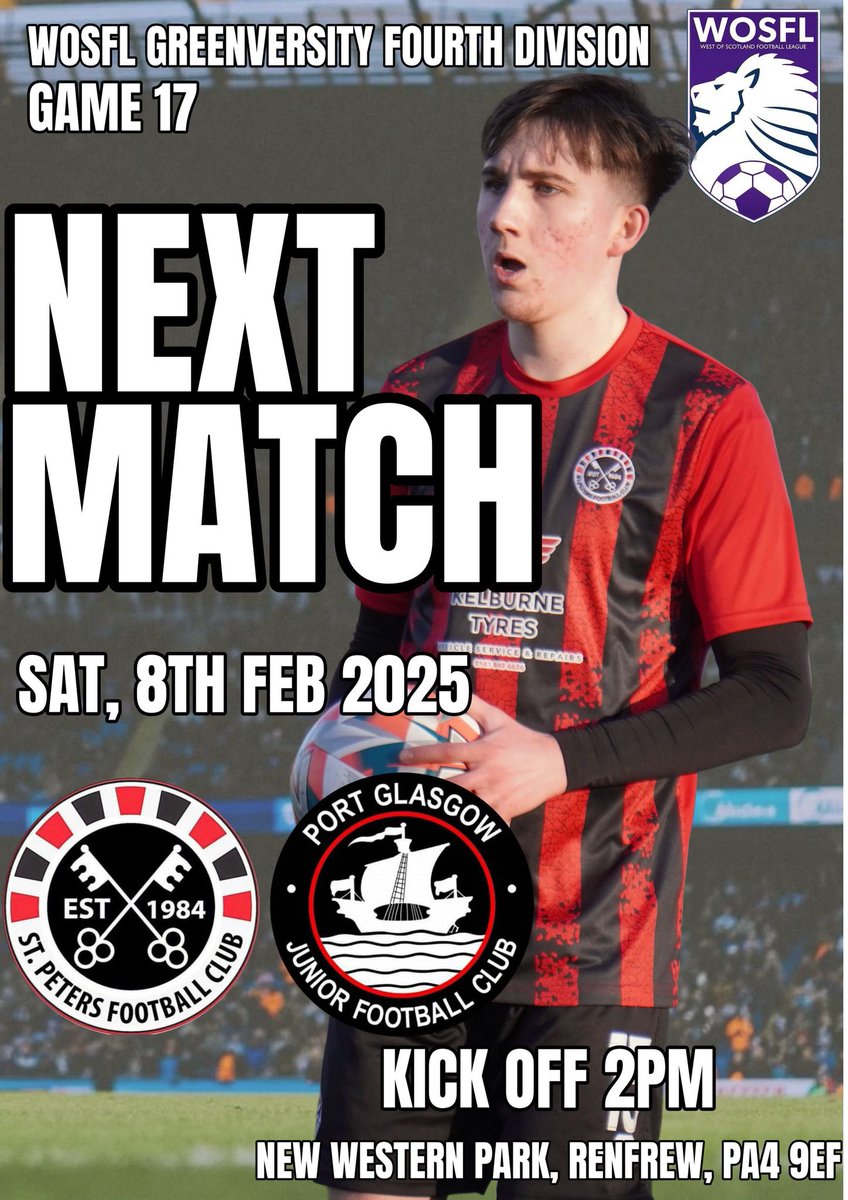 This Saturday see us return to NWP to face high flying <a href="/port_juniors/">Port Glasgow Junior Football Club</a>, another tough game against top opposition as we try and bounce back from Saturdays disappointing result and performance.