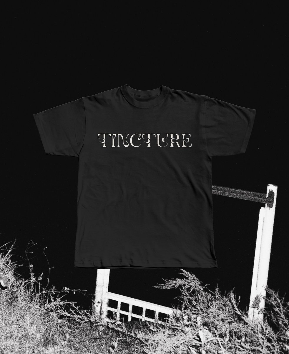 Tincture logo t-shirt available for preorder. Shipping 2/15. Printed on Gildan Ultra Cotton. Pre-order through our link in our bio.