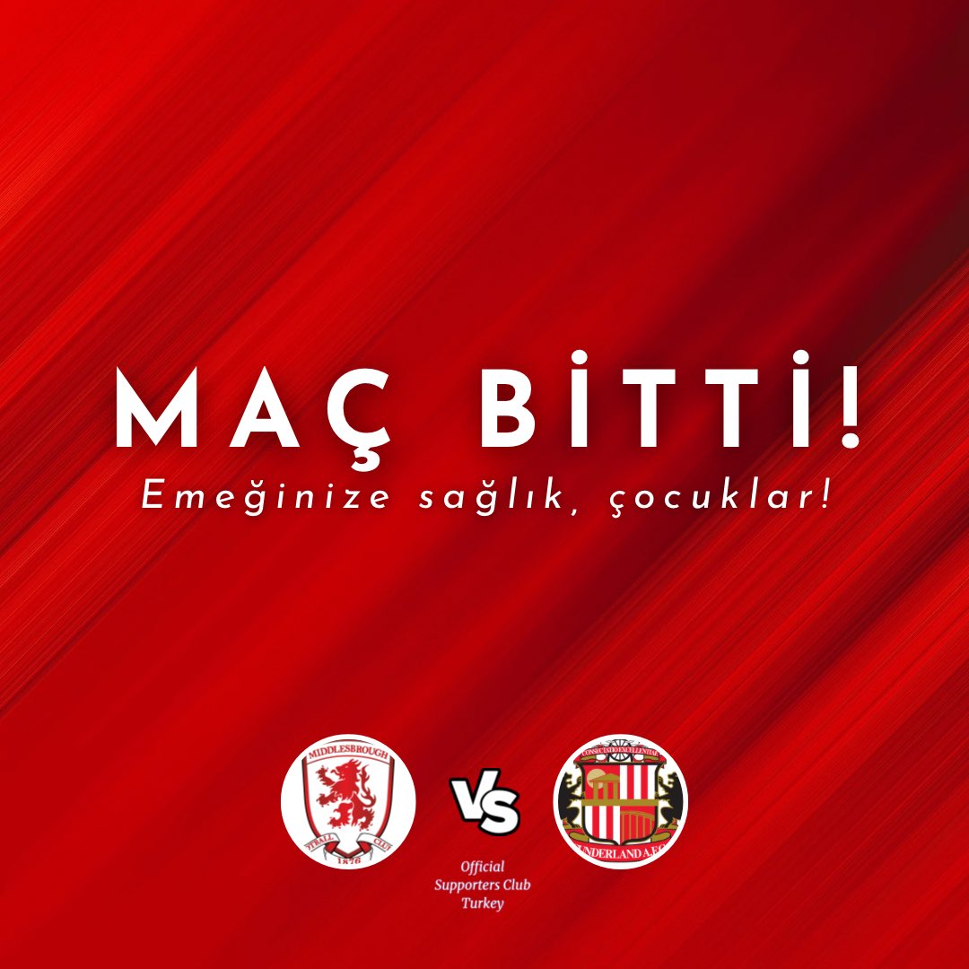 SAFCTurk's tweet photo. Maç sona erdi. Şahane bir futbol ortaya koyduğumuz söylenemez ama yine de zorlu deplasmandan üç puanla ayrılmak da MUHTEŞEM…

🔴 MID 2-3 SUN 🐈‍⬛ [90’]

#SAFC • #MIDSUN https://t.co/VCI1XaAfmb