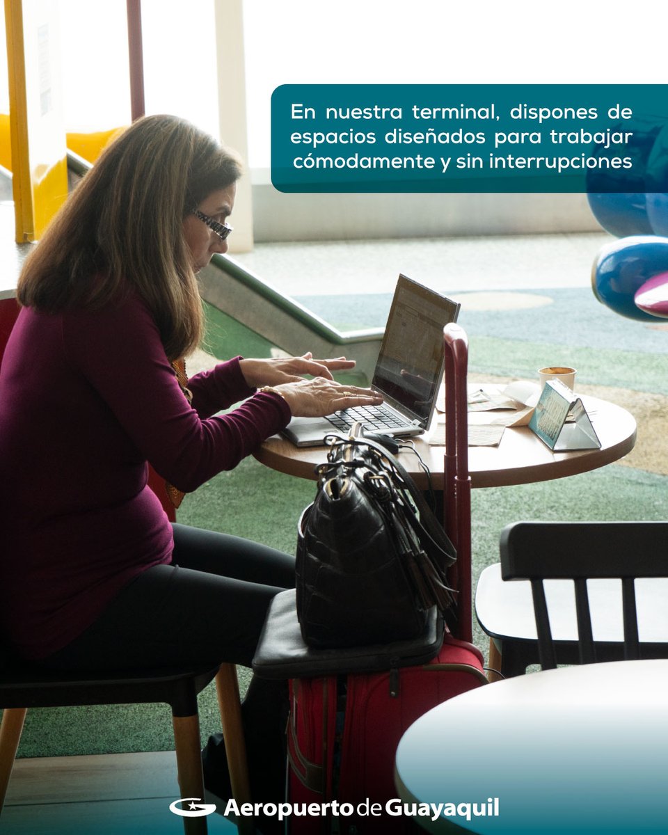 Aeropuerto_GYE's tweet image. ¿Trabajo pendiente antes de tu vuelo?✈️

Disfruta de nuestras cómodas áreas diseñadas para que puedas trabajar con tranquilidad y eficiencia.
#AeropuertodeGuayaquil #Tipsdeviajes #ViajaConComodidad