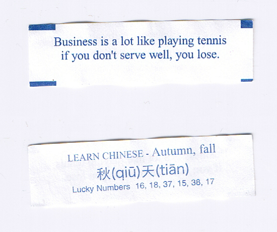 fortune_a_day's tweet photo. Business is a lot like playing tennis if you don’t serve well, you lose. #business #tennis #autumn 秋天 #LuckyNumbers 16, 18, 37, 15, 38, 17 https://t.co/ZvZM7JovHw