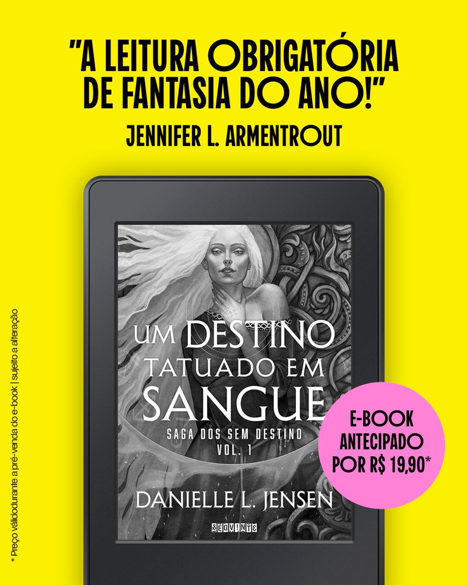 E-BOOK ANTECIPADO POR R$ 19,90 ❄️ “UM DESTINO TATUADO EM SANGUE”

A nova série de fantasia da autora de “A ponte entre reinos” chega antes em e-book com preço promocional exclusivo durante a pré-venda! Aproveite para embarcar nessa duologia épica: bit.ly/4aO4rHo