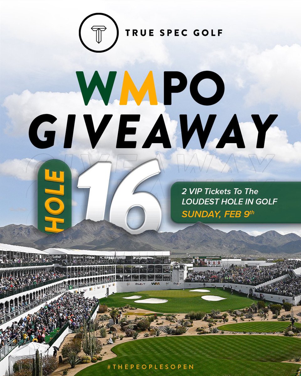 🎁  WMPO GIVEAWAY 🎁  It's the People's Open this weekend and we're giving away 2 VIP Tickets to the loudest hole in golf!

To enter:
1. LIKE this post
2. FOLLOW us @truespecgolf
3. TAG 3 golf buddies

Bonus Entry:
Repost our post and tag us

We'll pick a winner at random and