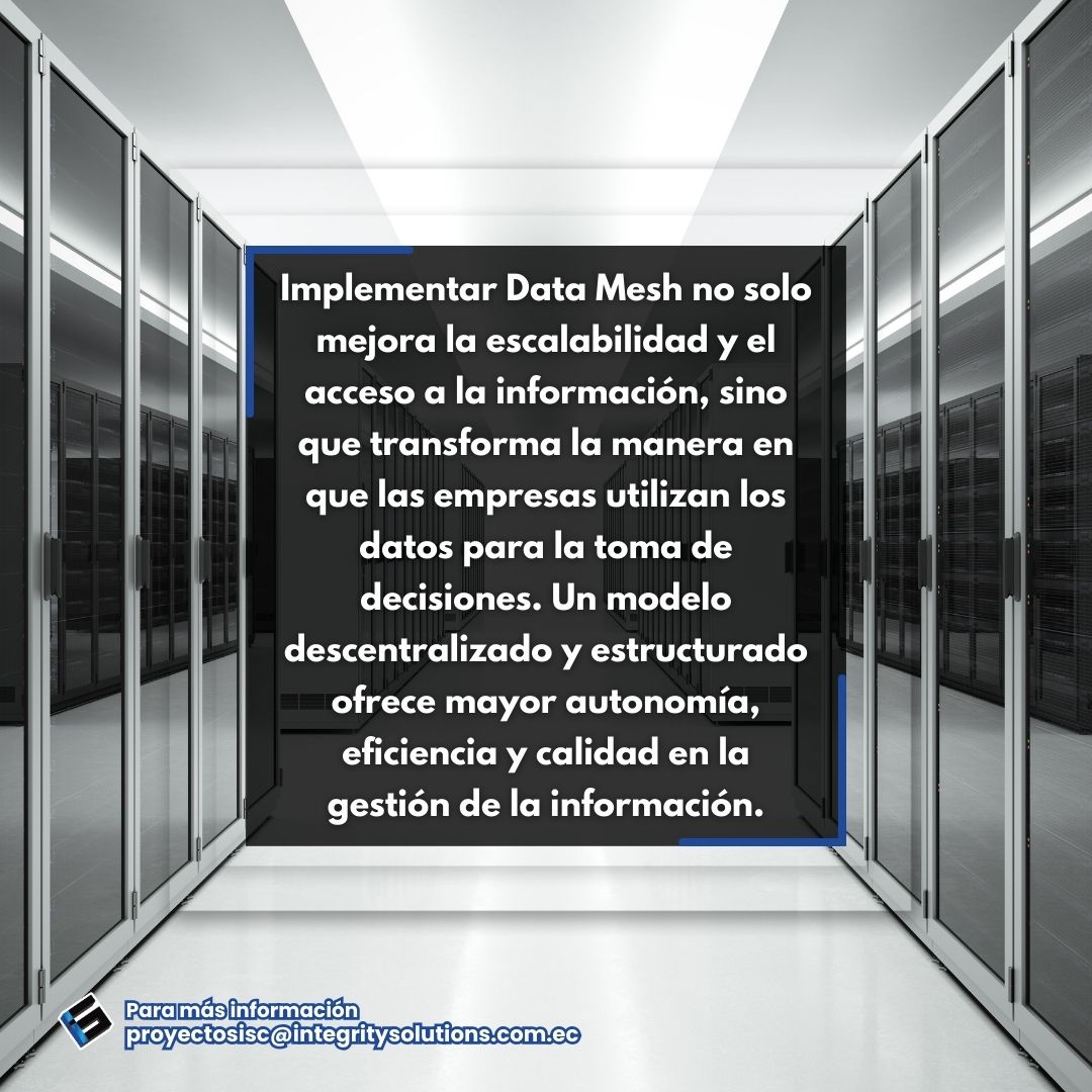 integrity_ec's tweet photo. 📊 Data Mesh revoluciona la gestión de datos.
Un modelo descentralizado que da autonomía a los equipos, mejora la escalabilidad y optimiza la toma de decisiones. 

📩 proyectosisc@integritysolutions.com.ec

#DataMesh #BigData #TransformaciónDigital #Innovación https://t.co/eOVPJvRoUZ