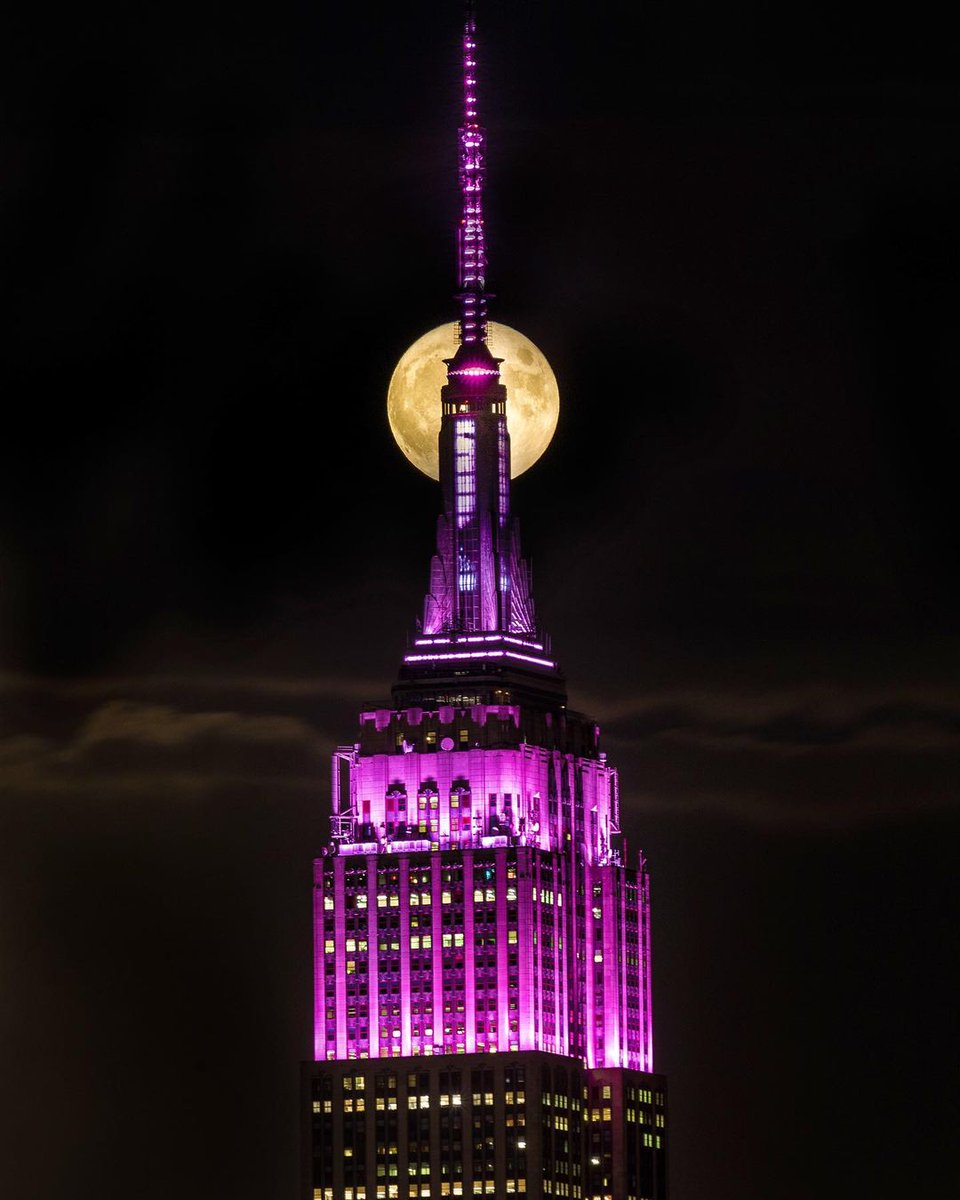 EmpireStateBldg's tweet photo. Shining in pink tonight in celebration of @trishapaytas's Broadway Debut

Text CONNECT to 274-16 to get alerts on our Lights!

Watch tonight's lighting here: https://t.co/hz2FQavwPl

📷: onetwotwee/IG https://t.co/5ttrqZMYwy