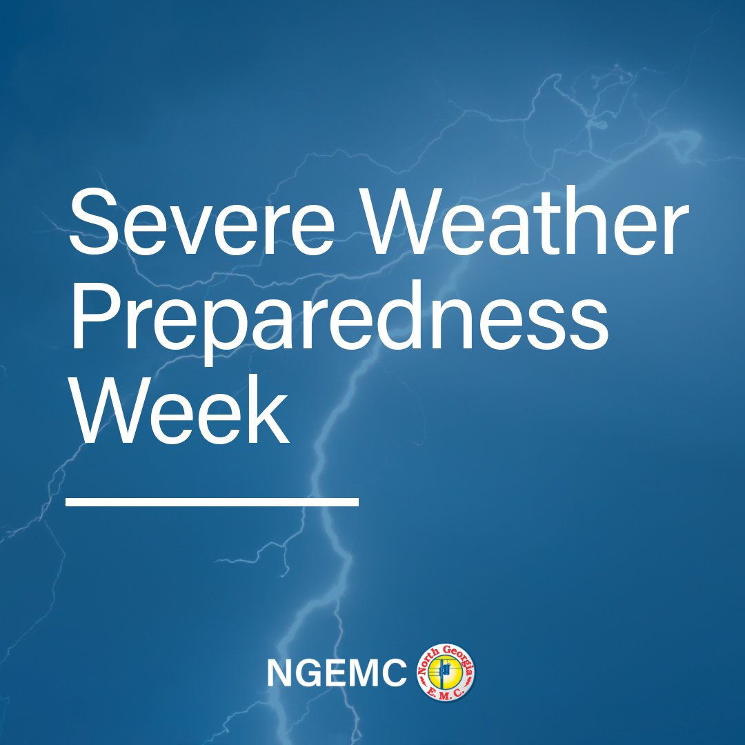 This week is Severe Weather Preparedness Week! Georgia’s peak for severe weather — including tornadoes — is between January and May, according to the Georgia Emergency Management and Homeland Security Agency. For ways to prepare, visit ready.gov/severe-weather!