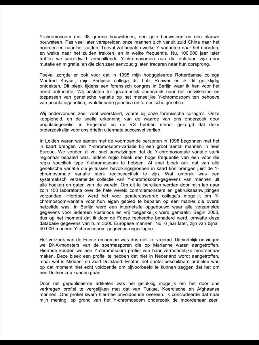 Dickjannie1's tweet image. Het blijft een vreemd verhaal dat forensisch expert #DeKnijff in 2000 concludeert dat Y-chromosomaal daderprofiel voorkomt in Midden/Zuid-Duitsland, niet in Nederland, zie zijn dissertatie uit 2006👇 En ook in #DNAMatch  Kal van #NFI wijst op de zeldzaamheid van het profiel👇🤔